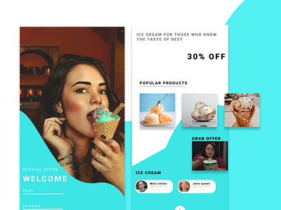 ice cream shop app design appdesign appprototype figma simple uiux website concept