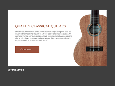 landing page for guitar shop