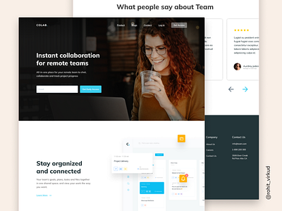 Colab Team Collaboration Website Homepage design