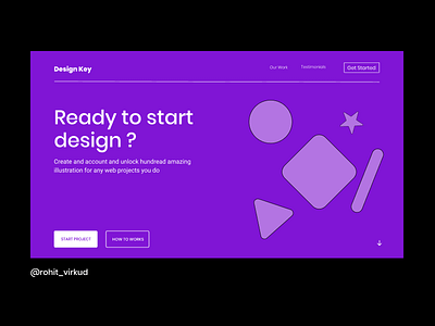 Landing page for a design studio