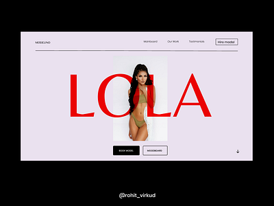 Landing page for a modelling agency design figma landing page modelling agency models ui uiux webdesign webdesigner website concept website design