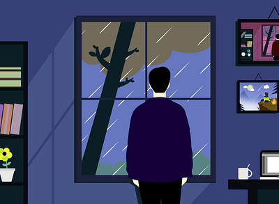 A Rainy Day illustraion rain vector