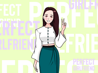 Perfect Girlfriend character character design illustraion