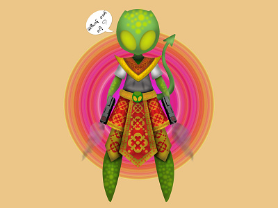 Alien or god character character design illustraion