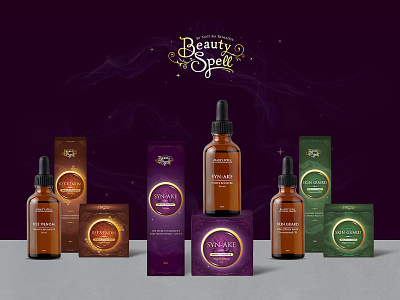 Beauty Spell by Natura Remadee branding dark logo magical packaging