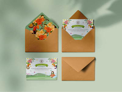 Natura Remadee | Thank You Card card card design design earth tone eco floral invitation natural naturalistic prints