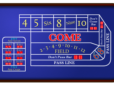 Craps Table FW Vector Blue Felt casino craps fireworks vector