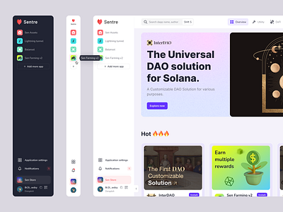 DApps Sidebar Navigation