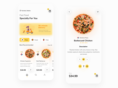 Food Delivery App Concept app design food app icon illustrator minimal ui ux vector whitespace