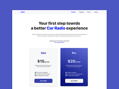 Sense internet radio landing page app branding design icon illustrator logo ui ux