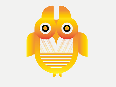 Orange Owl bird design flat illustration illustrator vector