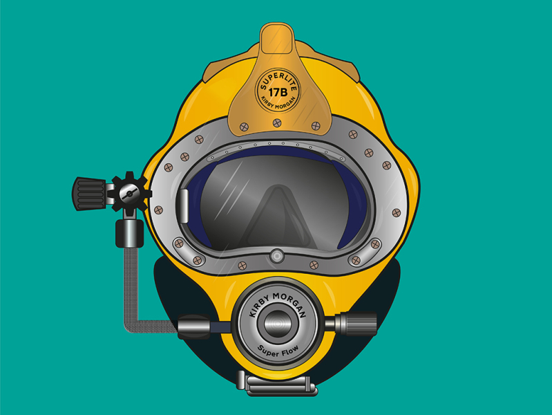 Kirby Morgan Superlite 17B 17 digital art digital illustration diving helmet superlite