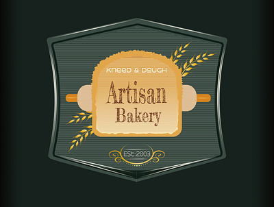 Knead & Dough Artisan Bakery Logo adobe illustrator artisan bakery bakerylogo bread concept design flat illustration illustrator logo typography vector