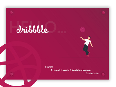 Dribble Welcome Shot app design dribbble first shot follow hello icon illustration invite logo ui ux web