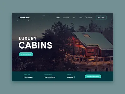 Treetop Cabin Rental UI / UX Concept Design airbnb booking brand branding cabin clean ui concept graphic design hotel interface minimal rental simple ui ui design uiux ux uxdesign web web design