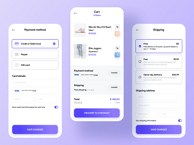 Clothing Store UI / UX App Concept - Checkout app appdesign branding checkout clean design fasion graphicdesign inspiration interface payment retail store ui uiux userexperience userinterface ux webdesign
