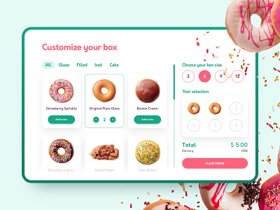 Donut Store Order Widget UI/UX Concept