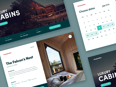 Cabin Rental UI / UX Concept app brand branding cabin clean graphic design interface rental ui uiux ux web design