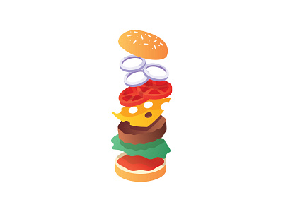 Falling Burger 🍔 burger cheese cheeseburger falling food fast food food food and drink food illustration graphic design hamburger icon illustration logo melt tasty