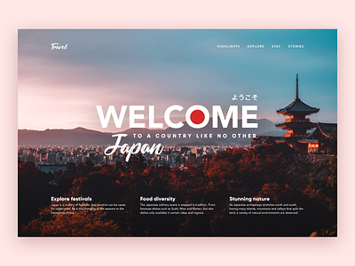 Travel Landing Page Concept - Japan brand branding concept graphic design interface landingpage ui uiux ux web web design