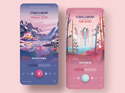 Chillhop Music Winter and Fall 2020 (Music App Concept) app chillhop concept interface media mobile app music ui uiux ux