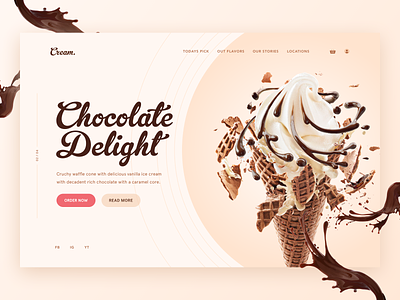 Ice Cream UI / UX Landing Page Concept brand design graphic design ice cream interface landingpage ui uiux ux web web design