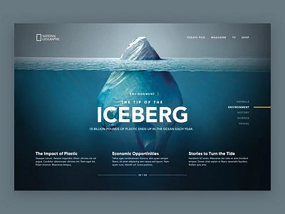 National Geographic Concept Landing Page | UI/UX Concept Design branding concept environment graphic design interface landingpage natgeo national geographic plastic ui uiux ux web design