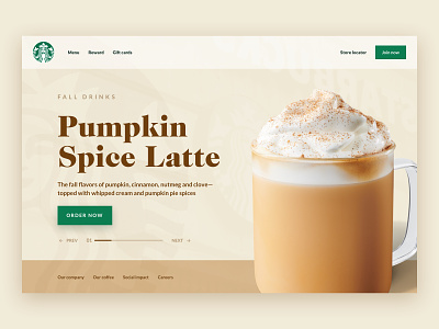 Starbucks - Pumpkin Spice Latte Landing Page Concept