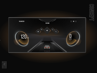 HMI Luxury concept automotive cluster design hm hmi motion graphics speedometer ui