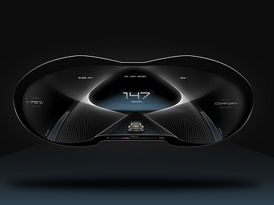 E.V.E HMI Concept automotive branding cluster design graphic design hmi logo speedometer ui