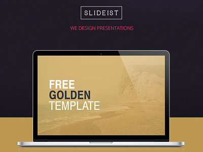 Golden Dribbble deck design free powerpoint presentation template