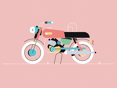Vroom adrienkulig colours design flat illustration illustrator moto motorbike vintage wheels