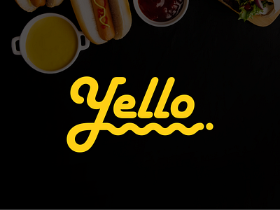 yello logo branding design font food illustration logo vector