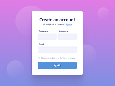 Daily UI Challenge 1 - Sign Up