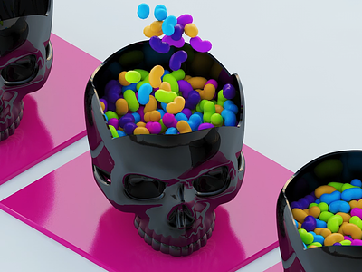 Skull Jar Black aftereffects animation cinema4d rebellmotion skull