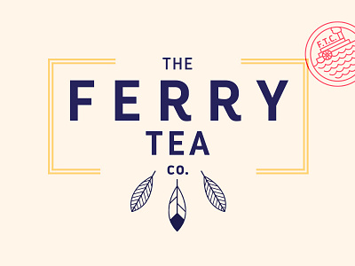 The Ferry Tea Co. branding company design feathers illustration logo logotype steamboat tea typography