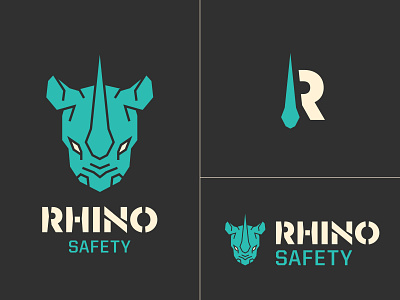 Rhinoooooo animal brand branding dark graphicdesign icon logo rhino rugged safe scale typography