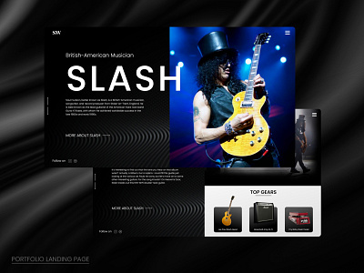 Portfolio Landing Page flat logo minimal music nepal portfolio slash ui webdesign