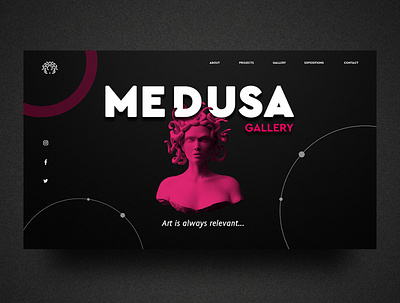 Art gallery “Medusa” web design adobe photoshop graphic design interface landingpage ui ux uxui webdesign