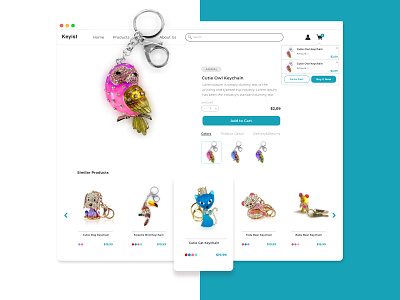 Keyist E-Commerce Product Detail Page add to cart design e commerce keychain product product detail product detail page product page shopping cart similar user interface ui