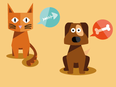 Pets animals cat dog illustration illustrator pets vector