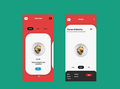 Fast Food Application app branding icon typography ui ux