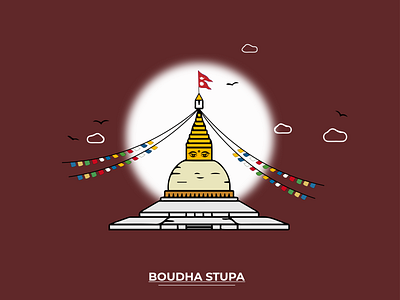 BOUDHA STUPA buddha concept god graphic illustrator illustrator design life peace ui uiux