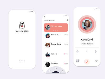 CALLER APPLICATION application cute design development idea lifestyle love new design portfolio ui uiux