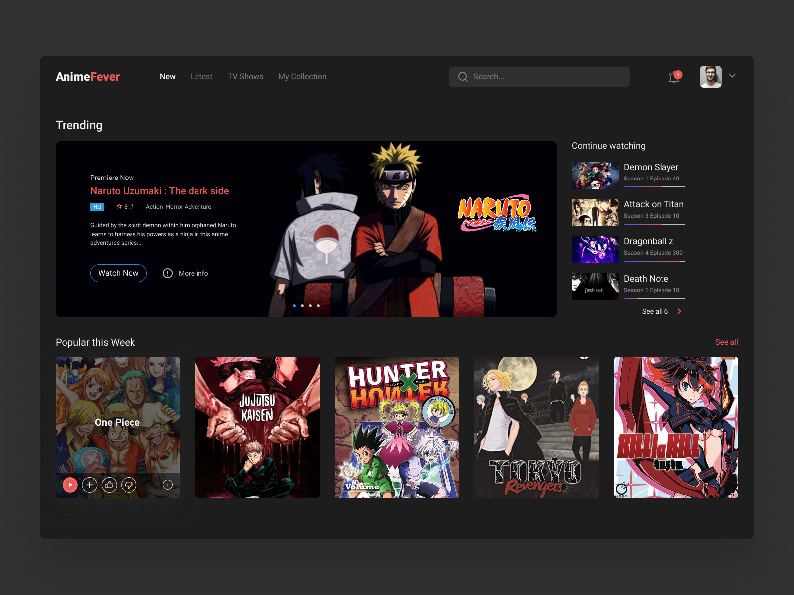 Anime Fever Steaming Concept by Suzen Shrestha on Dribbble