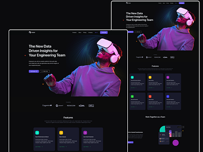 Landing Page Design Concept branding dark dark ui fonts landing page ux