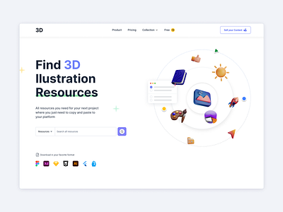 Hero Section ❤ 3d hero section landing page landing page concept ui ux