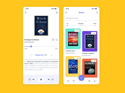 Audio Book Store book library book store book trend bookstrores colorfully design designs trend uiux user interface ux yellow