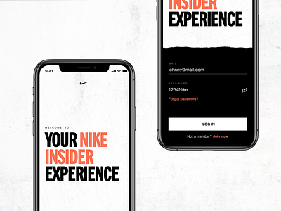 Nike - Insider Experience app concept design grid layout mobile nike typography ui