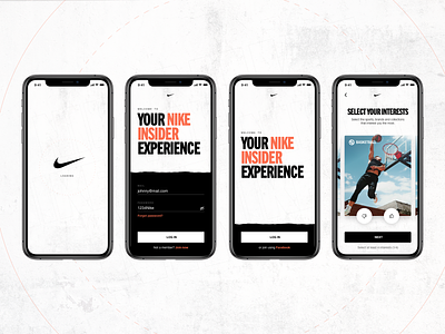 Nike - Insider Experience app concept design grid interaction layout mobile typography ui